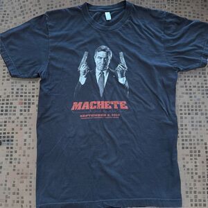 Machete Movie Promo Tshirt 2010 Austin Texas DeNiro Size Large Black GUC